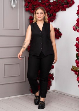 YUMA μαύρο γυναικείο παντελόνι big size