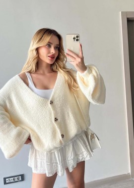 ASIA γυναικεία πλεκτή ζακέτα εκρού