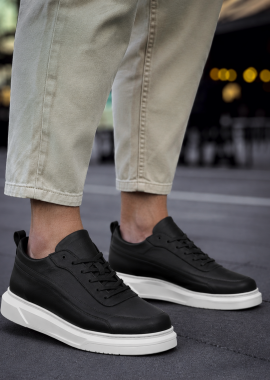 CHEKICH - Ανδρικά ασπρόμαυρα Sneakers με λαστιχένια σόλα CH987M
