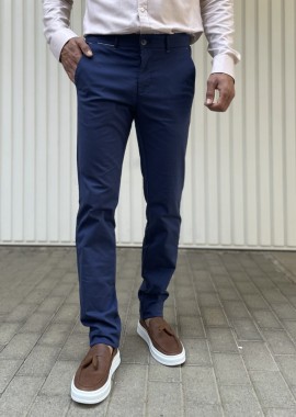 Trial ανδρικό μπλε ρουά υφασμάτινο Chinos παντελόνι 24 LoganR