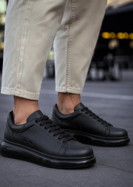 CHEKICH - Ανδρικά μαύρα δίσολα Sneakers λαστιχένια σόλα CH295M