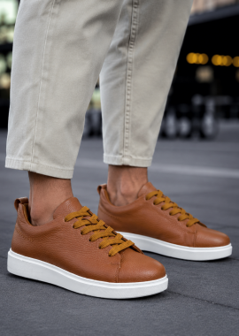 Huxley and Grace - Ανδρικά ταμπά δερμάτινα casual Sneakers HG175542T