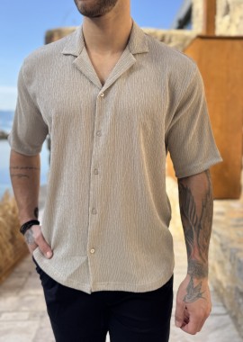 Ανδρικό πούρο κοντομάνικο πουκάμισο με σαγρέ ύφασμα TST2733P