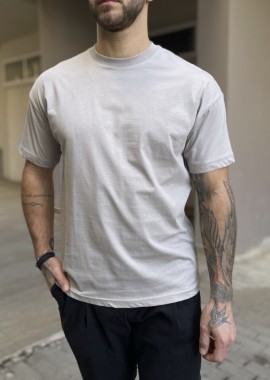 Ανδρική γκρι κοντομάνικη μπλούζα Oversized TST0426G