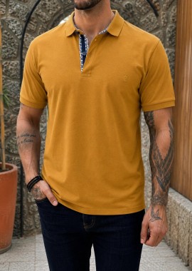 Origin ανδρική ώχρα πικέ Polo μπλούζα Plus Size 262723O