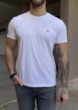 Lee ανδρικό μπλουζάκι λευκό SS Pach Logo Tee L60UFQ12