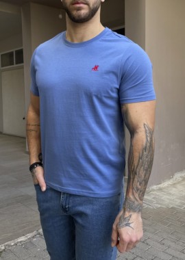 US Grand Polo Ανδρική γαλάζια κοντομάνικη μπλούζα USN41699MG