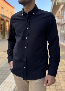 Ανδρικό μπλε σκούρο πουκάμισο με γιακά 1754B