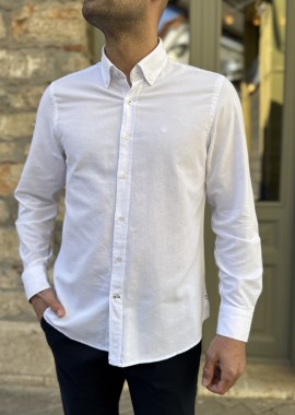 Ανδρικό λευκό πουκάμισο με γιακά 1754