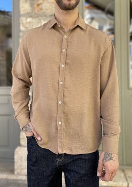 Ανδρικό πούρο γκοφρέ Overshirt με γιακά RMZ579B