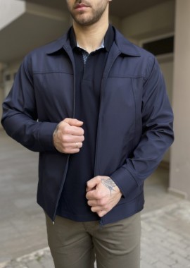 Ανδρικό μπλε ελαφρύ Jacket με γιακά D1920B