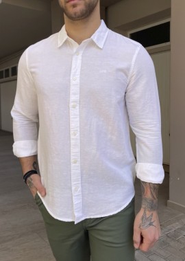 Lee Μακρυμάνικo Λινό Πουκάμισο Λευκό 112364230