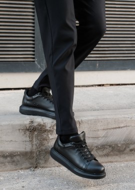 Ανδρικά μαύρα δίσολα Sneakers λαστιχένια σόλα CH25700B