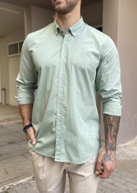 Ανδρικό μέντα πουκάμισο με γιακά 1445P
