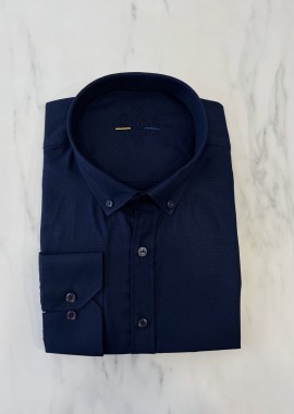 Ανδρικό μπλε κλασικό πουκάμισο Oxford Plus Size CA2524