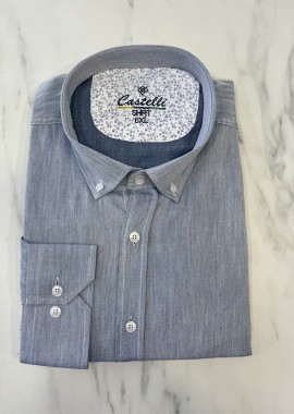 Ανδρικό γκρι πουκάμισο με γιακά CA2523G