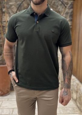 Everbest ανδρική κυπαρισσί πικέ Polo μπλούζα Plus Size 262833K