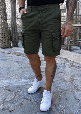 Ανδρική χακί cargo βερμούδα 242102X