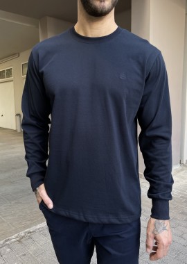 Everbest Ανδρική μπλε navy βαμβακερή μπλούζα Plus size 2610160