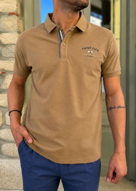 Everbest ανδρική κάραμελ Polo μπλούζα Plus Size 262838M