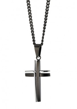 Κολιέ Από Ανοξείδωτο Ατσάλι Με Σταυρό AS14236