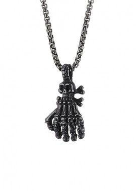 Κολιέ Από Ανοξείδωτο Ατσάλι Με ΝεκροκεφαλήAS15947