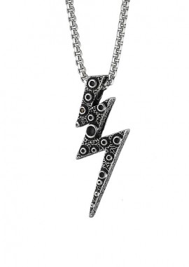 Κολιέ Από Ανοξείδωτο Ατσάλι Με Κεραυνό AS15985