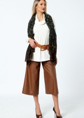 ΕΚΑΪ ZIP CULOTTE ΑΠΟ ΔΕΡΜΑΤΙΝΗ