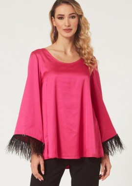 ΦΟΥΞΙΑ ΣΑΤΕΝ ΜΠΛΟΥΖΑ ΜΕ ΦΤΕΡΑ ΣΤΑ ΜΑΝΙΚΙΑ