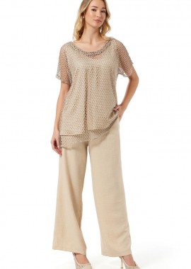 ΜΠΕΖ LINEN-LOOK ΠΑΝΤΕΛΟΝΑ