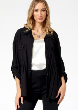 ΜΑΥΡΟ ΠΟΥΚΑΜΙΣΟ ΜΕ ΣΟΥΡΑ ΣΤΗΝ ΜΕΣΗ