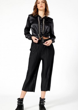 ΜΑΥΡΗ ΠΛΙΣΕ ZIP CULOTTE