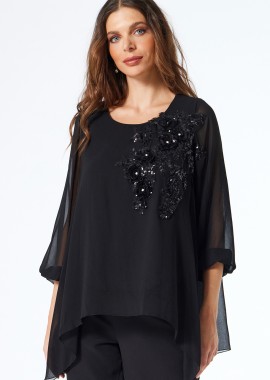 ΜΑΥΡΗ ΜΠΛΟΥΖΑ ΜΟΥΣΕΛΙΝΑ ΜΕ ΜΟΤΙΦ