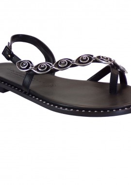 Fratelli Robinson Γυναικεία Πέδιλα 621601 Μαύρο Δέρμα