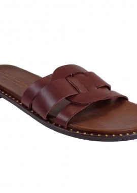 Fratelli Robinson Γυναικεία Παντόφλες 6231 Καφέ Δέρμα