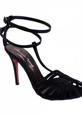 Alessandra Paggioti Γυναικεία Πέδιλα 50050 Μαύρο Σατέν