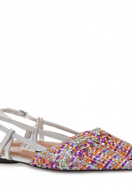 Exe Shoes Γυναικεία Παπούτσια SLINGBACK 700-115 MIAMI Ασημί Λιλά Πολύχρωμο S47001151D105