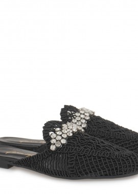 GIOVANNI MORELLI Γυναικεία Παπούτσια MULES Παντόφλες 136-231212 80A-212 Μαύρο Κροσέ S480A21217A5