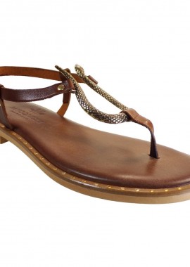 Myconian Greek Sandals Γυμαικεία Παπούτσια Πέδιλα 2282 Ταμπά