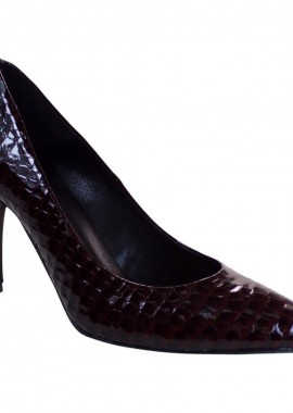 Dominique Shoes Γυναικεία Παπούτσια Γόβες 81001 Καφέ Κροκό