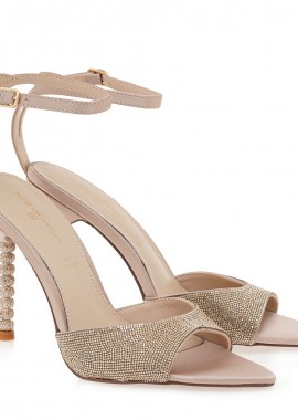 ALESSANDRA BRUNI Πέδιλα Γυναικεία 700-025 ΠΛΑΤΙΝΑ ΣΑΤΕΝ ΣΤΡΑΣ U470002568L7