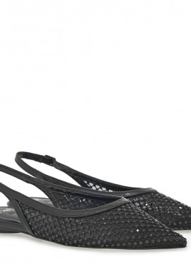 EXE Shoes Γυναικεία Παπούτσια SLINGBACK Mules 700-222 Μαύρο Στράς U47002221171