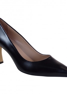 MOURTZI Γυναικεία Δερμάτινα Παπούτσια Γόβες 75/71600 Μαύρο Δέρμα