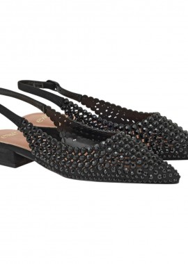 Exe Shoes Γυναικεία Παπούτσια SLINGBACK HILLLARY-141 700-141 Μαύρο Στράς W47001411171