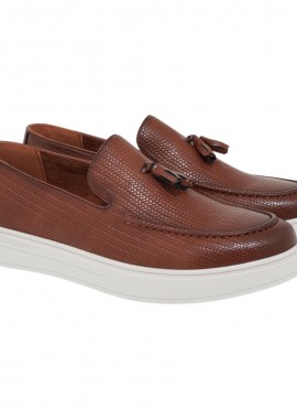 GIOVANNI MORELLI Ανδρικά παπούτσια LOAFERS 31E-111 Ταμπά Πλεκτό