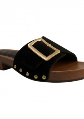 EXE - Exe Shoes Γυναικεία Παπούτσια FLATS MULES 89Q-202 Μαύρο Καστόρι W489Q2022004