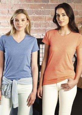 Γυναικείο T-Shirt με V λαιμόκοψη Tee HD Russell R-166F-0 Blue Marl