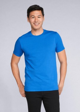 - Ανδρικό T-Shirt ring spun χωρίς πλαϊνές ραφές Gildan 64000 Royal