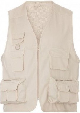 - Γιλέκο ρεπόρτερ με δίχτυ επένδυση Rise About Basics 00108 Natural