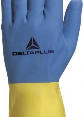 Γάντια Εργασίας Λατεξ Delta Plus DUOCOLOR VE330 Μπλε/Κίτρινο